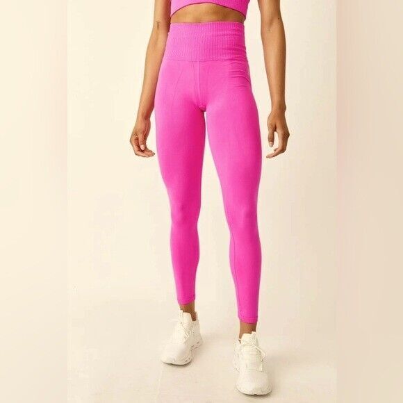 Free People Movement Leggings Womens Size XS Hot Pink Good Karma Leggings FP NEW - Picture 12 of 14